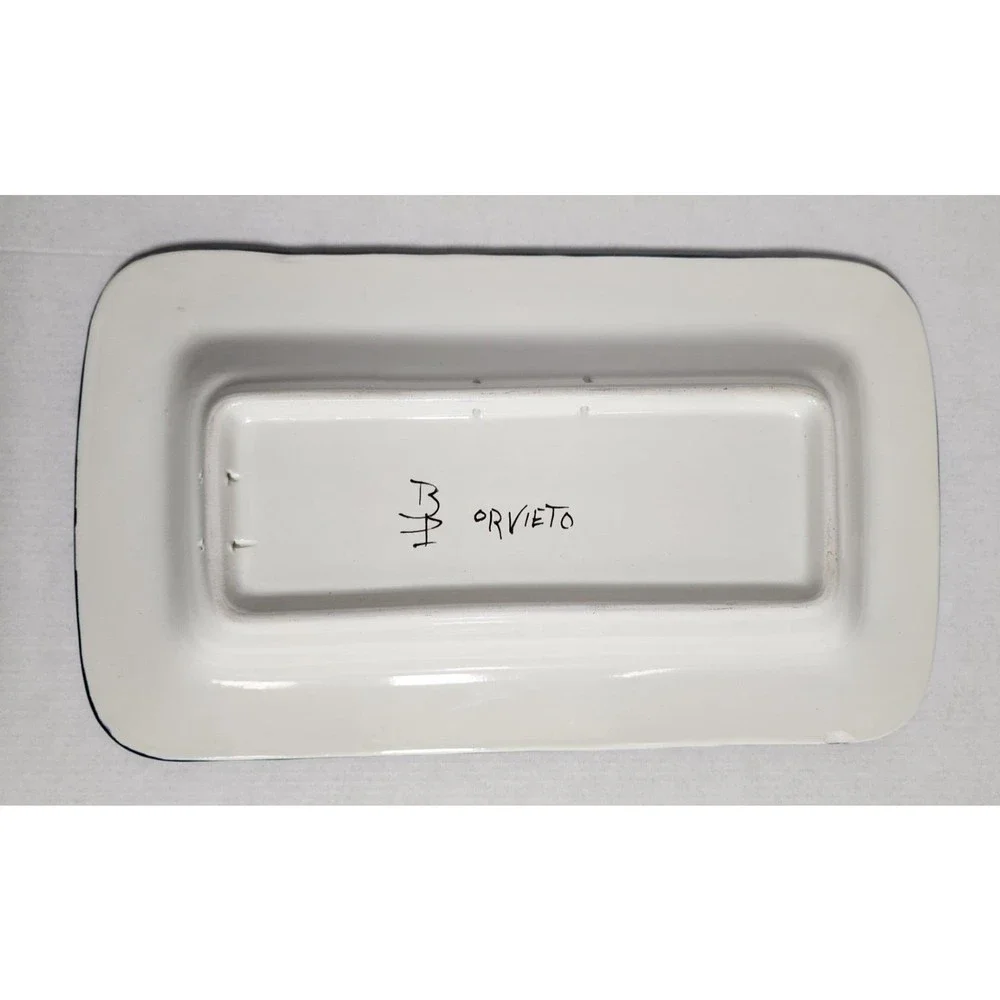 Signed Piero Borgioli Italy Grapes Rectangular Platter Tuscany Orvieto - Picture 3 of 3